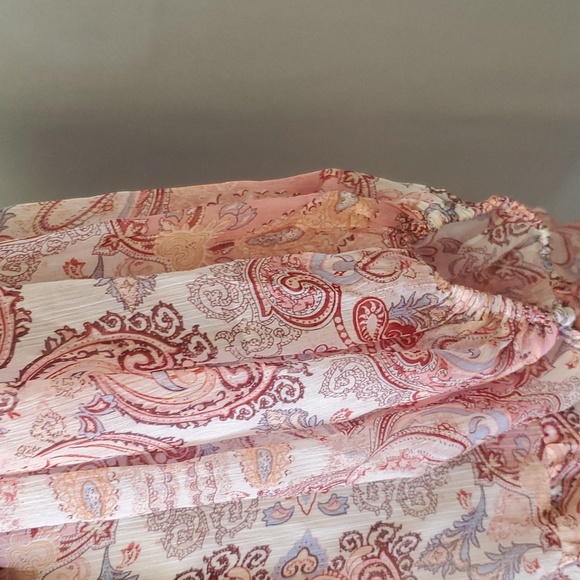 Dress Forum Paisley Print Dress Elastic Waist Ruffle Hem Skirt Size L - Picture 3 of 11